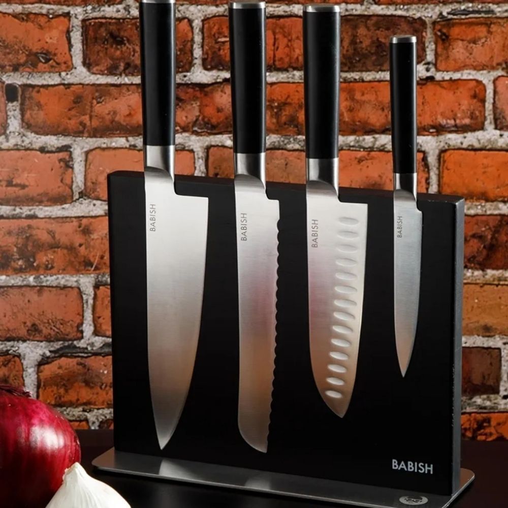 Babish 5-Piece Stainless Steel Cutlery Set w/Magnetic Knife Block